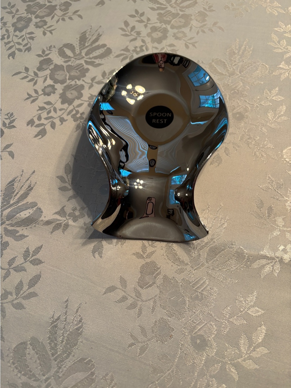 Nambe Reflective Spoon Rest in Silver Mirror Finish